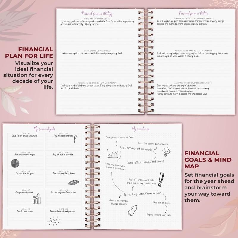PLANBERRY Large Budget Planner & Monthly Bill Organizer with Pockets