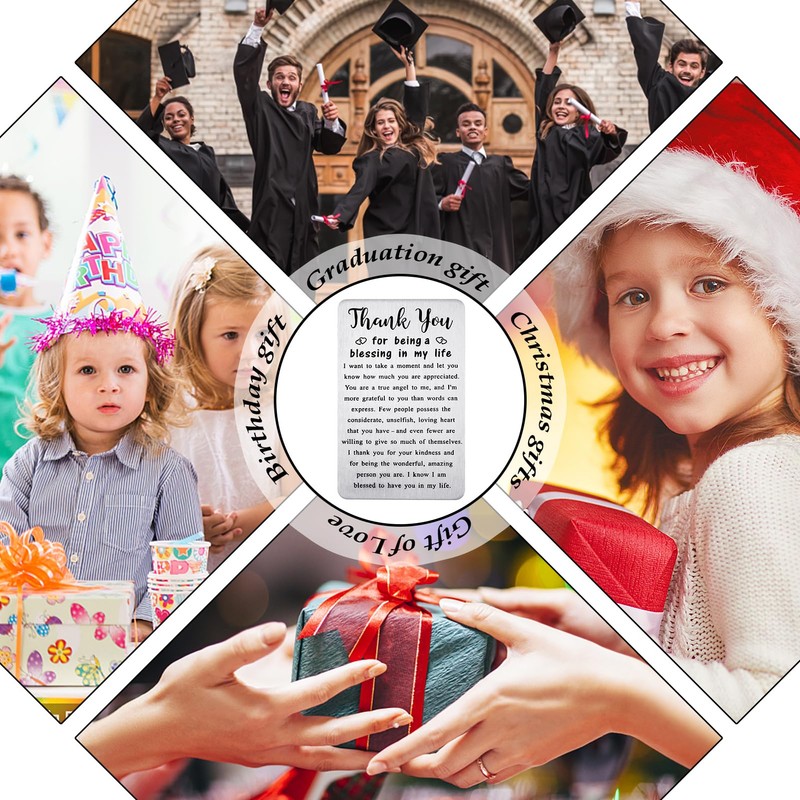 PLwelth Engraved Wallet Card Appreciate Cards for Women Birthday Gifts