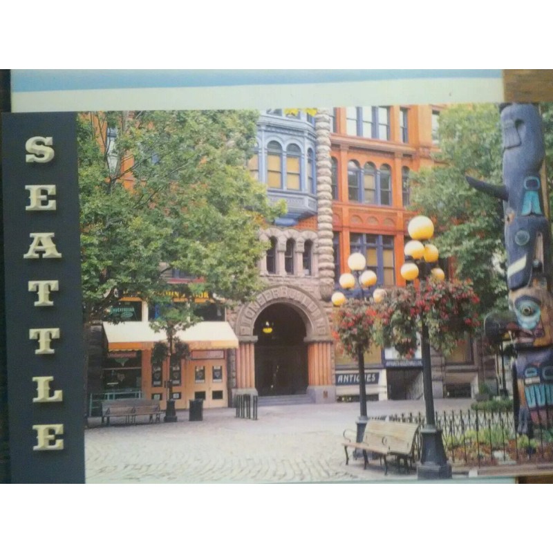 PACIFIC NORTHWEST NEW CHROME POST CARD AERIAL VIEW PIONEER SQUARE