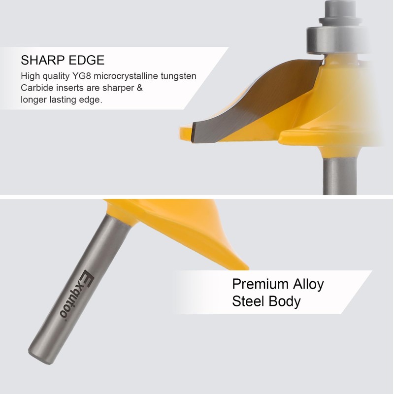 Exqutoo 1PCS 1/4" Shank 2-1/2" Diameter Raised Panel Cabinet Door