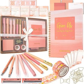 Mr. Pen Bible Journaling Kit - 5 Color Themes, No Bleed Bible Highlighters, Pens, Scripture-Inscribed Study Journal, Versatile Writing Instruments, Stationery Set, Birthday Gift, Back to School Supplies Notebook Pastel Markers:_Sunset Blush