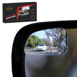 Blind Spot Mirrors for Cars - by Safe View Company - Change Lanes Confidently - Made from Real Convex Glass - Long Lasting - Easy Peel & Stick (Falcon), SVCBAME23