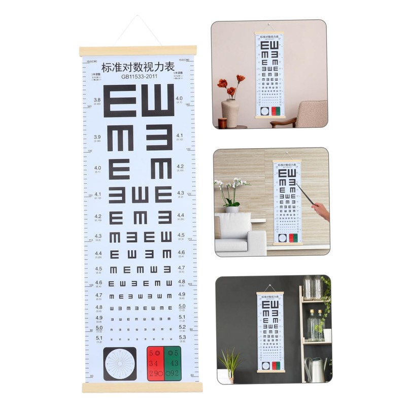 PACKOVE 1Set Eye Test Chart Myopia Detection Wall Chart with