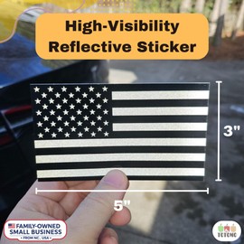 3 Pack Subdued USA American Flag Decal (5"x3") – Reflective Tactical US Military Army Navy Vinyl Bumper Stickers for Car, Truck, RV, SUV or Boat Window Accessories