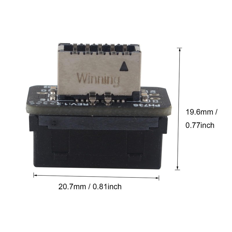 HALJIA USB 3.0 19 Pin to Type E Adapter Vertical