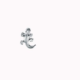 NewZenro 16g CZ Labret Cartilage Tragus Monroe Lip Nose Helix Studs Earrings Stainless Steel Cubic Zirconia Fashion Clear Diamond Animal Piercings Jewelry (Gecko Silver)