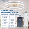 Fszdorj 24'' Ceiling Fan with Light and Remote,White Low profile