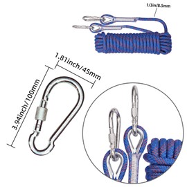 DELLNA 8mm Static Climbing Rope - Heavy Duty Climbing Rope for Rock Climbing, Tree Climbing Gear, Arborist Rope, and Camping Rope, High-Tensile Strength - 10m (32ft), 20m (64ft), 30m (96ft) - Blue