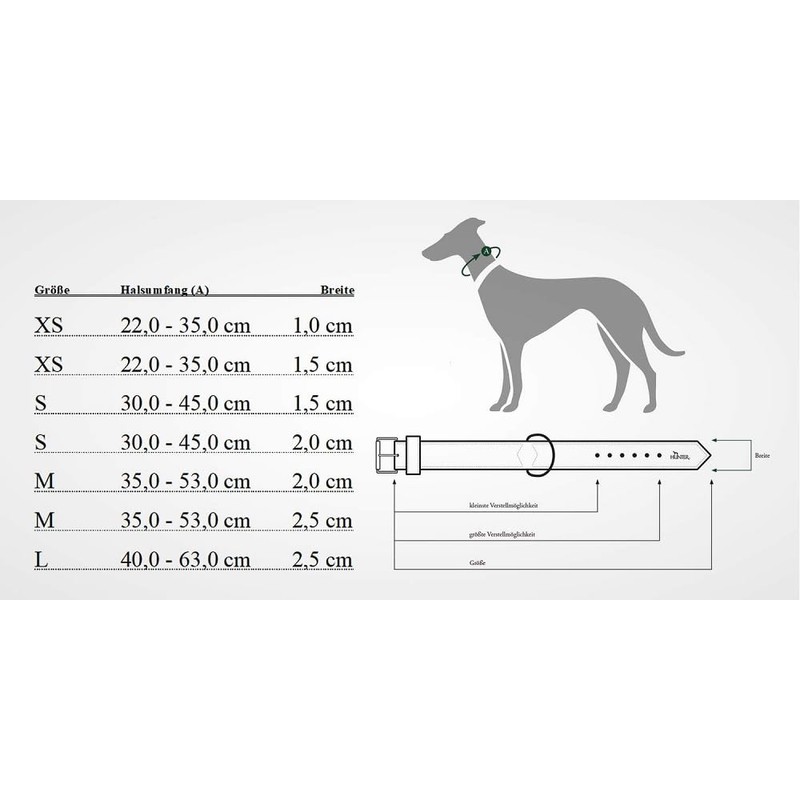 HUNTER VARIO BASIC Dog Collar, Robust, Supple, Click Closure, M/1.5,