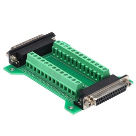 PENGLIN DB25 Male to Female Breakout Board, RS232 D-SUB Serial to 25-Pin Terminal Gender Changer Male
