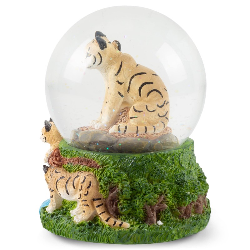 Elanze Designs Endangered Clouded Leopard 100MM Sturdy Glitter Water Wind