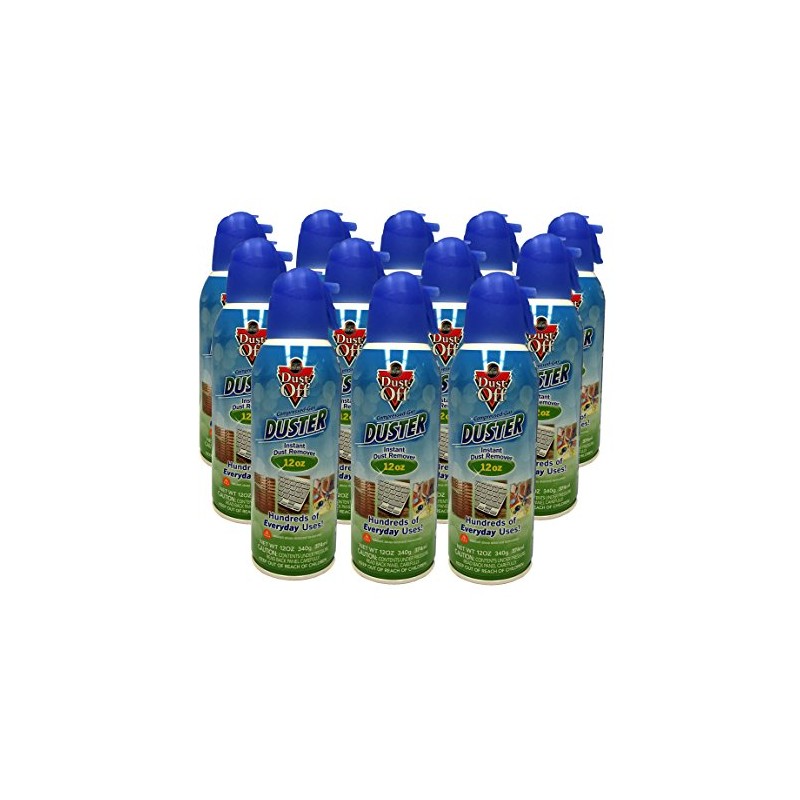 New 12 Pack Dust Off Compressed Gas Duster 12 oz