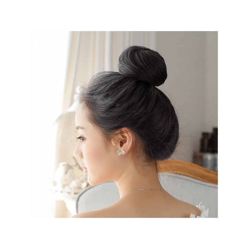 언니네 가발 똥머리 헤어망 가발(내추럴블랙) Sister's Wig Bun Hair Net