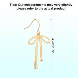 Mikovivi Goldene Schleifen Ohrringe, Süße Schleifen Ohrhänger Zarte Glänzende Lange Quaste Hängender Ohrschmuck für Frauen Modeschmuck Geschenk