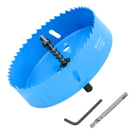5 Inch Hole Saw with Arbor for Metal and Wood Cutting, Bi-Metal Hole Cutter, Wood and Metal Hole Saw 5" Hole Saw Kit for Drywall, Wood, PVC Boards, Fiberglass and Vent Pipes