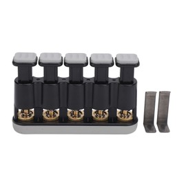 Finger Strengthener 3 to 8.5 Lbs Tension Adjustable Soft Button Cap Anti Slip Grip Exerciser for Guitar Piano Grey