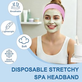 80 diademas desechables FRASTORDER envueltas individualmente para spa, maquillaje y esteticistas
