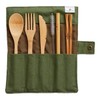 Green + Kind Bamboo Cutlery Roll-Up Set - Olive, 1