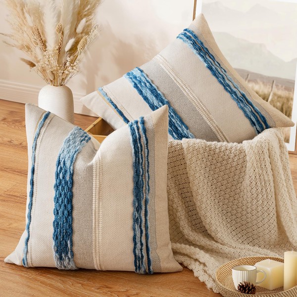 EMEMA Set of 2 Boho Decorative Throw Pillow Covers Tufted