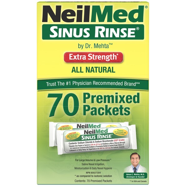 NeilMed Sinus Rinse Extra Strength Refill 70 Count