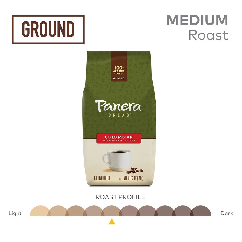 Panera Colombian, Ground Coffee, Medium Roast, Bagged 12oz.