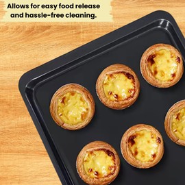Non-Stick Oven Tray Set of 2 – Small (31 x 21.5 x 1.7cm) & Large (35 x 26 x 1.9cm) Sizes, Freezer & Top-Rack Dishwasher Safe, Durable & Versatile Baking Trays for Professional & Personal use