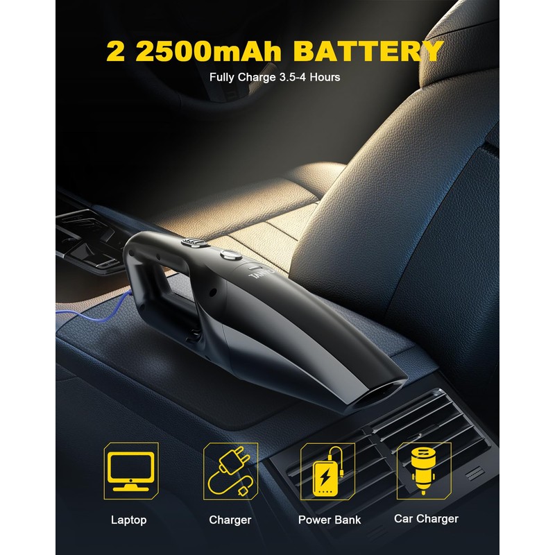TANYO Handheld Car Vacuum Cordless, Portable Vacuum Cleaner with High