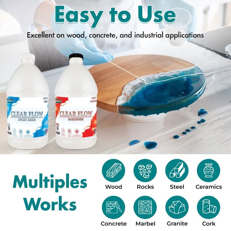 Unbranded Clear flow epoxy resin, 2 part, resin, low odor,