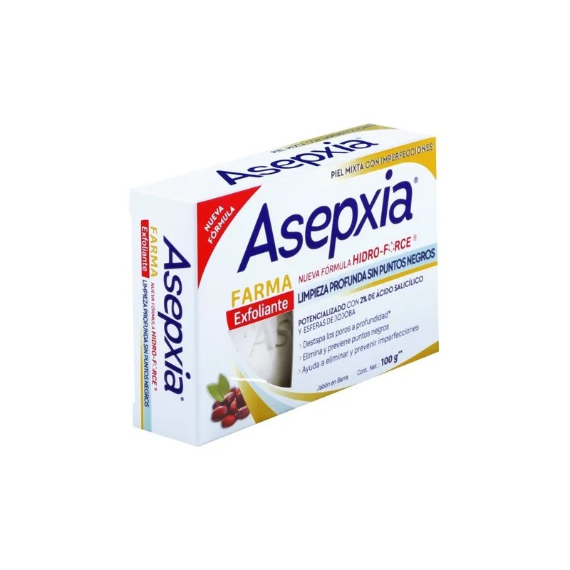 Asepxia Jabn Hidro-Force Farma Exfoliante. Barra con 100g.