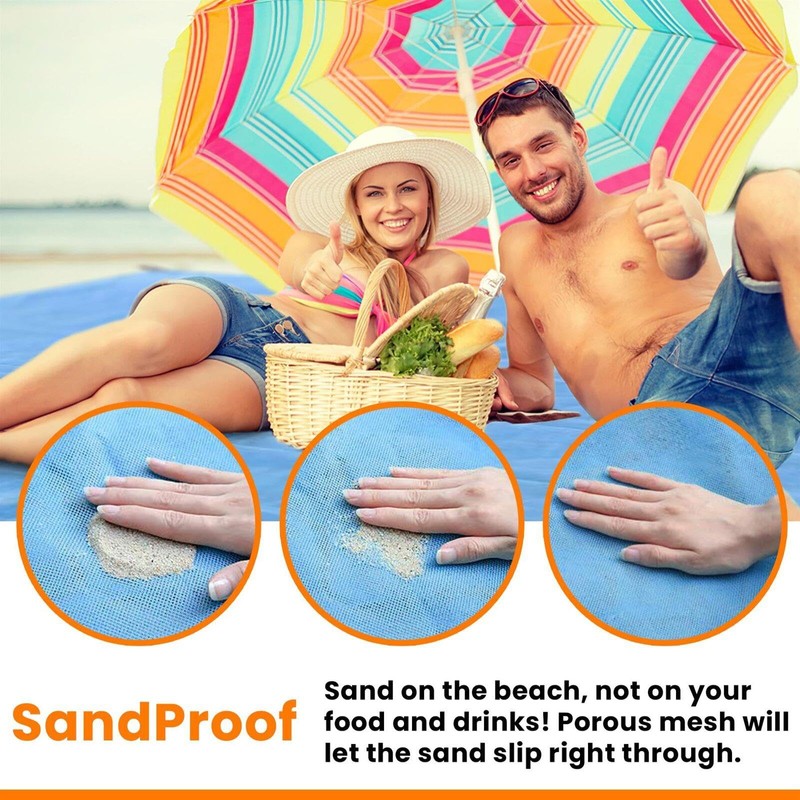 GEEZY Sand Free Beach Mat Outdoor Activity Travel Camp Park