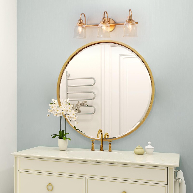 GEPOW Gold Vanity Light, Modern Bathroom Light Fixtures Over Mirror,