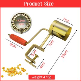 Corn Peeler Corn Stripper Corn Ginning Machine, Hand Crank Corn Thresher, Corn Cob Stripper Tool with Comfortable Wooden Handle, Manual Dry Corn Peeler for Farms and Families