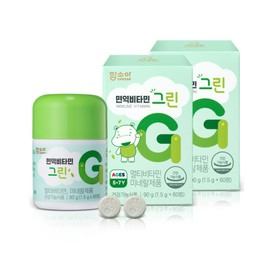 Hamsoa Immune Vitamin Green 1500mg 60 tablets, 2 boxes, 5 to 7 years old / 함소아 면역비타민 그린 1500mg 60정 2통 5세~7세