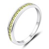 YL Created Peridot Stackable Engagement Promise Ring for Women, Solid