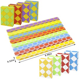 LENDOD 24 Pack 24 Blocks Mini Fidget Snake Cube Mini Twist Puzzle Cubes Magic Speed Cubes Toy for Kids Party Bag Fillers, Party Supplies