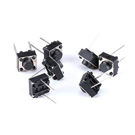 Youmile 100pcs Tact Button Switch 2 Pin DIP 6x6x5mm PCB Momentary Tactile Tact Push Button Switch