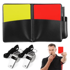 Schiedsrichter Set mit Gelbe Karte Rote Karte,Schiedsrichter Pfeife,Bleistift und Spielnotizkarten FußBall,Schiri Set Kinder,Fußball Schiedsrichter Karten Set für Fußballspiele,Basketball,Schulsport