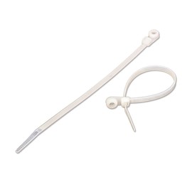 NavePoint 8 Inch Mount Head Screw Cable Wire Zip Tie 50 lbs Natural White 400 Pack Lot Pcs
