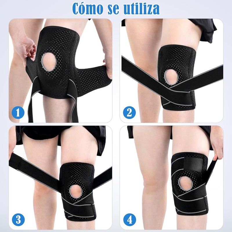 Rodilleras Deportivas, 2 Piezas Rodillera Ortopedica Ajustable-gris