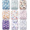 Littles and Bloomz Reusable Nappy, Standard Popper, 9 Nappies, FLP2-0901