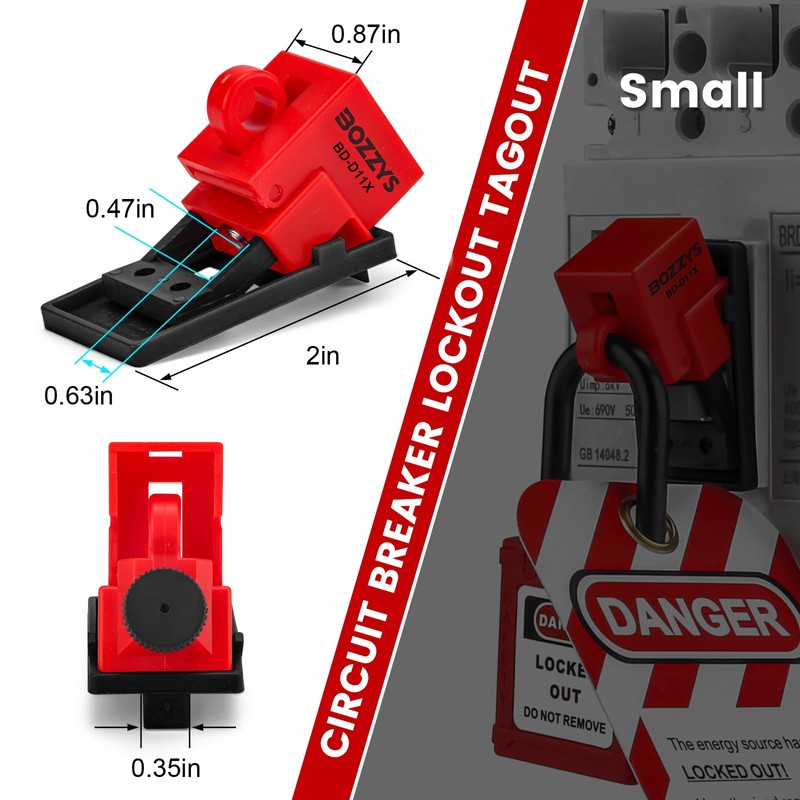 BOZZYS Clip-On Circuit Breaker Lockout Device,9 Pack Loto Lockout Tagout