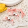 4Pcs Mini Pink Hair Bow Clips for Women Girls Small