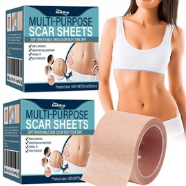 2 Boxes Scar Tattoo Cover Up Tape Sheets - 1.96 x 196 Inches, Invisible Skin Tone Concealer Stickers for Scars and Tattoos