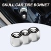 GKmow Pack-4 Skull Car Wheel Tire Valve Stem Caps, Dust