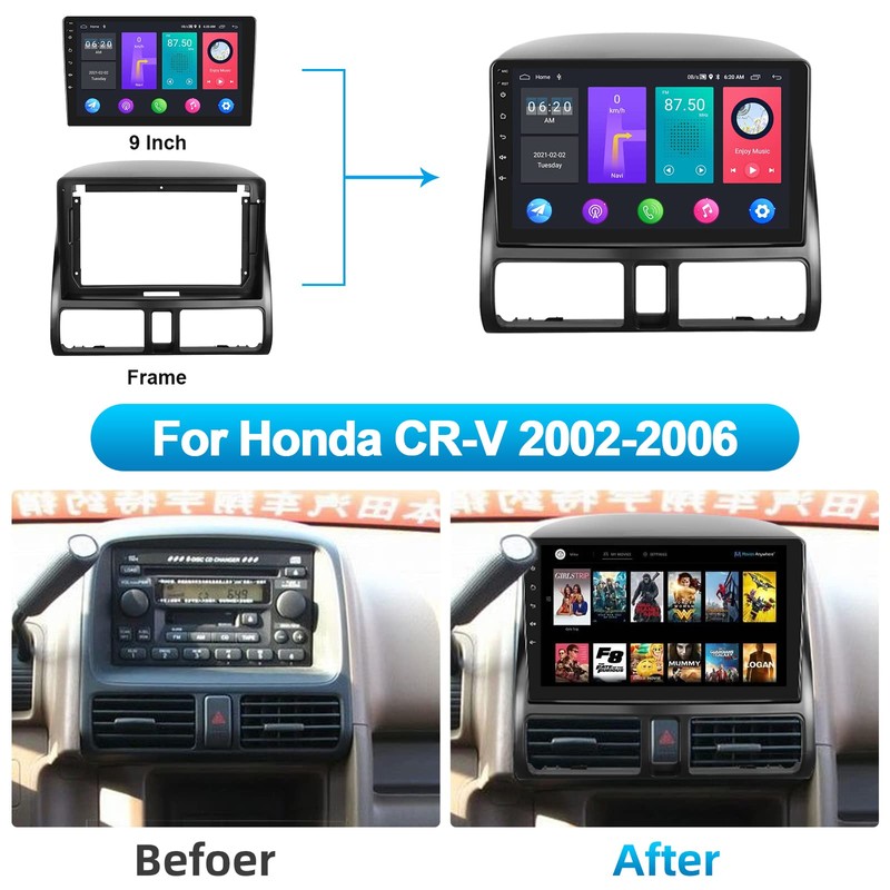 Android Double Din Car Stereo Radio for Honda CRV 2002