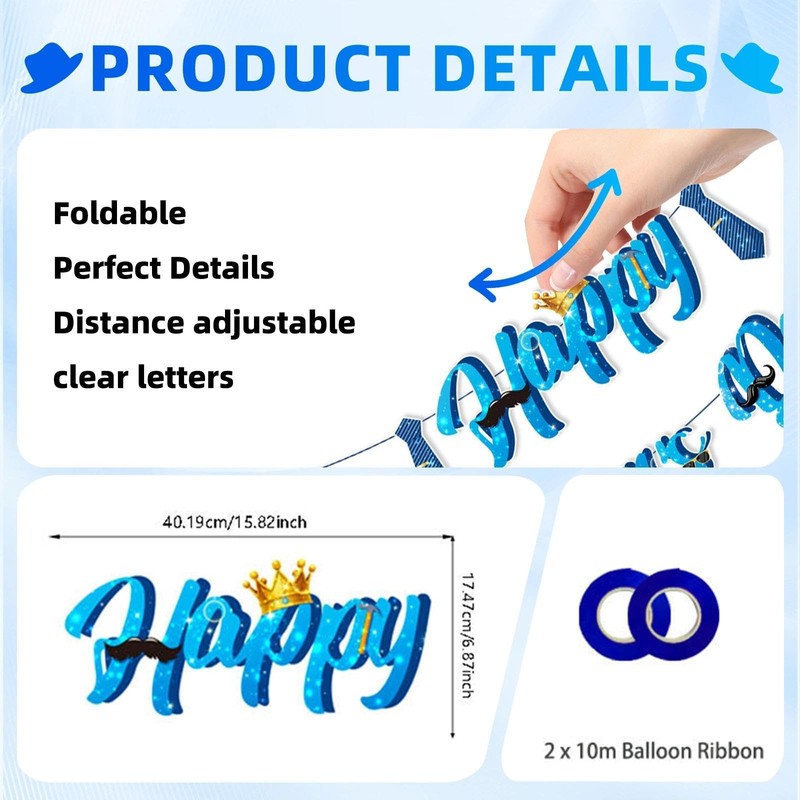 Fathers Day Decorations 37PCS Happy Fathers Day Banner – Decorative