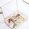 Levilan Golden Vintage Glass Box Clear Glass & Brass Metal