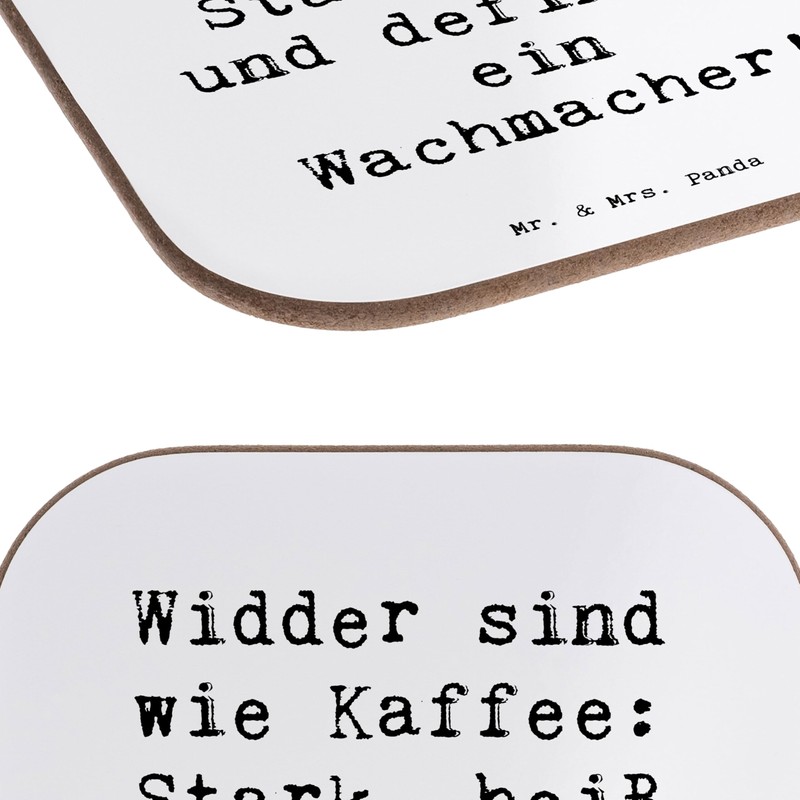 Mr. & Mrs. Panda Coaster Saying Aries Power - Gift,