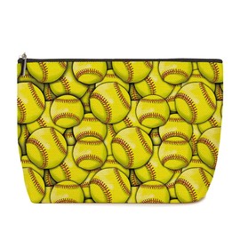 Softball Gifts Makeup Bag Softball Party Favors Softball Coach Gifts for Women Softball Sport Team Lovers Mom Her Teen Bestie Cosmetic Bag Zipper Pouch Game Day Christmas Birthday Gift Ideas