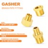 GASHER 6PCS Brass Pipe Fitting, Hex Bushing, Reducer Adapter, Reducing